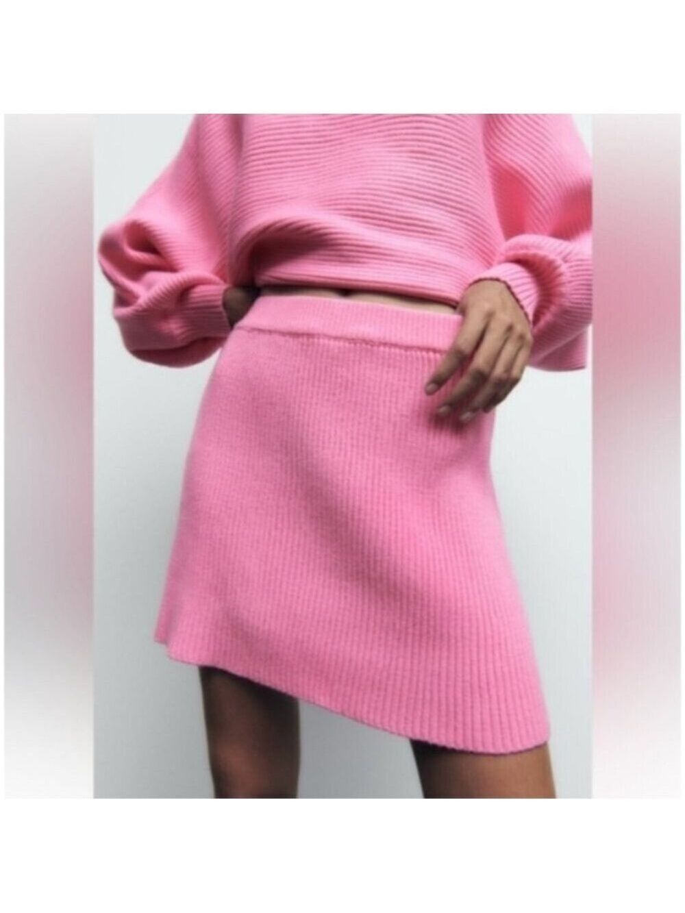 ZARA | ribbed knit Skirt Mini Pink Sz S